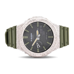 G-Shock Casio 2100 5CTW Natural Diamond Green Band Black Face Watch For Mens