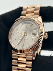 Rolex Day-Date 40 Sundust Baguette Cut Diamond Dial on President Ref. 228235 Card 2019