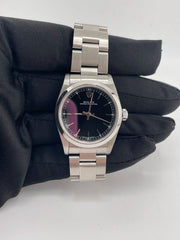 Rolex Oyster Perpetual Black Stick Dial on Oyster Steel Bracelet Ref. 77080 1999