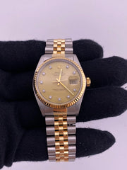 Rolex Datejust 36 Champagne Diamond Dial on Jubilee Ref. 16013